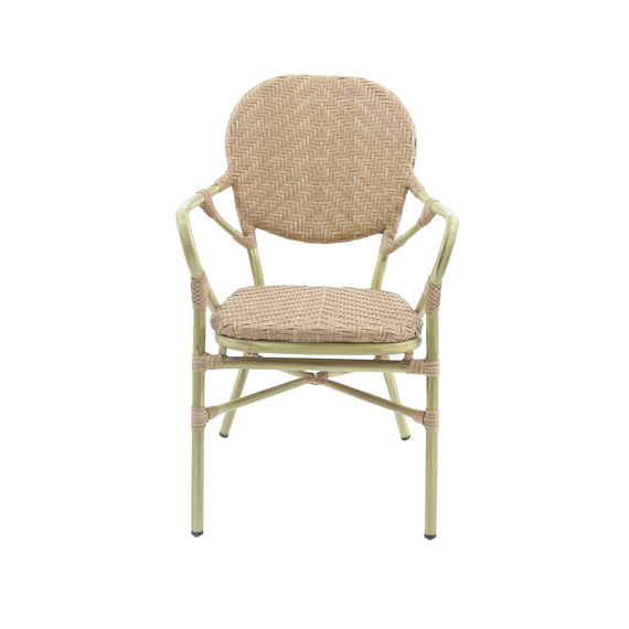 Feros Tango – Stapelbarer Bistrostuhl Rattan, Bambus/Natur, Bild 2