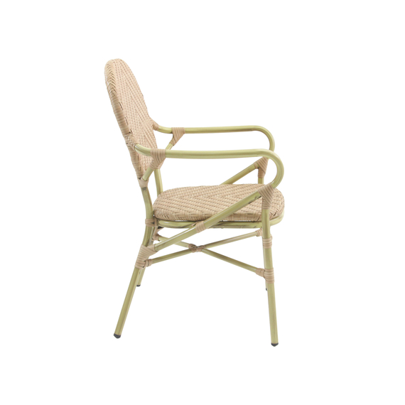 Feros Tango – Stapelbarer Bistrostuhl Rattan, Bambus/Natur, Bild 3