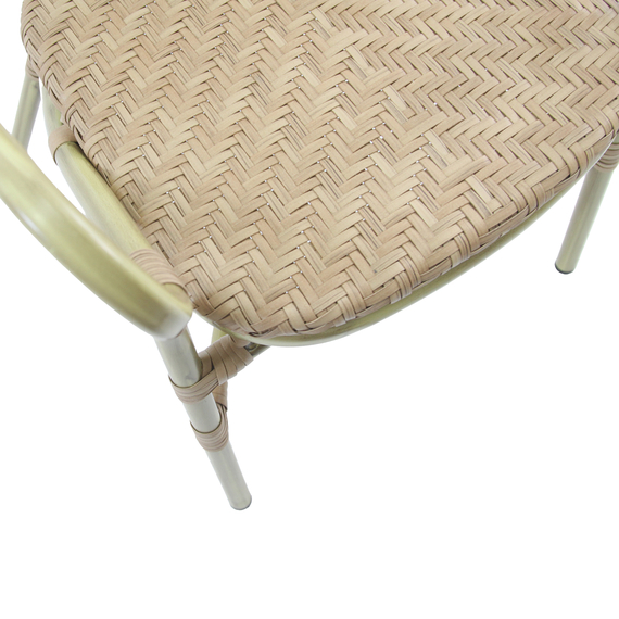 Feros Tango – Stapelbarer Bistrostuhl Rattan, Bambus/Natur, Bild 5