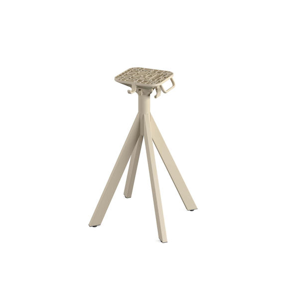 Feros Infinity - Terrassentisch sandfarbenes Gestell + Riverwashed Holz HPL-Platte Ø70 cm, Sand + Riverwashed Holz, Bild 3