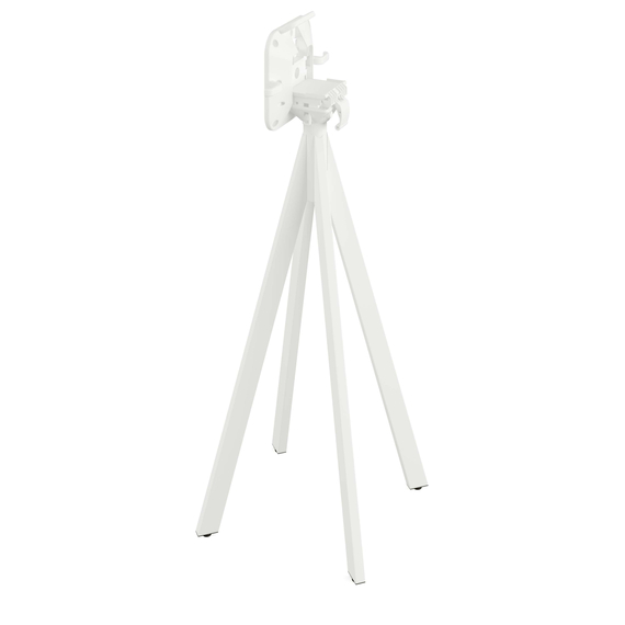 Feros Infinity - Bartisch weißes Gestell + Tropenholz HPL-Platte 70x70 cm, Weiß + Tropenholz, Bild 2