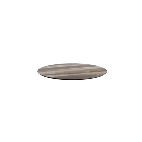 Feros Infinity - Terrassentisch weißes Gestell + Tropenholz HPL-Platte Ø70 cm, Weiß + Tropenholz, Bild 5