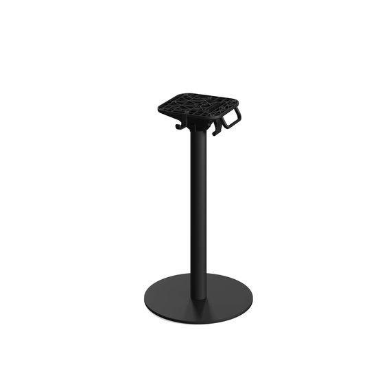 Feros Urban - Terrassentisch schwarzes Gestell + Riverwashed Holz HPL-Platte Ø70 cm, Schwarz + Riverwashed Holz, Bild 3