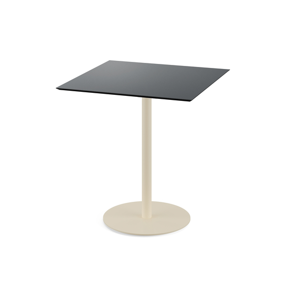 Feros Urban - Terrassentisch sandfarbenes Gestell + schwarze HPL-Platte 70x70 cm, Sand + Schwarz