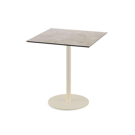 Feros Urban - Terrassentisch sandfarbenes Gestell + Moonstone HPL-Platte 70x70 cm, Sand + Moonstone