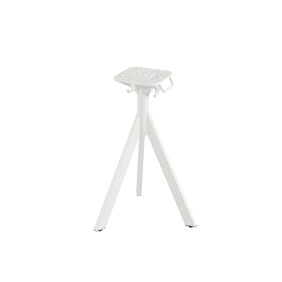 Feros Infinity Tripod - Terrassentisch weißes Gestell + Moonstone HPL-Platte 70x70 cm, Weiß + Moonstone, Bild 3