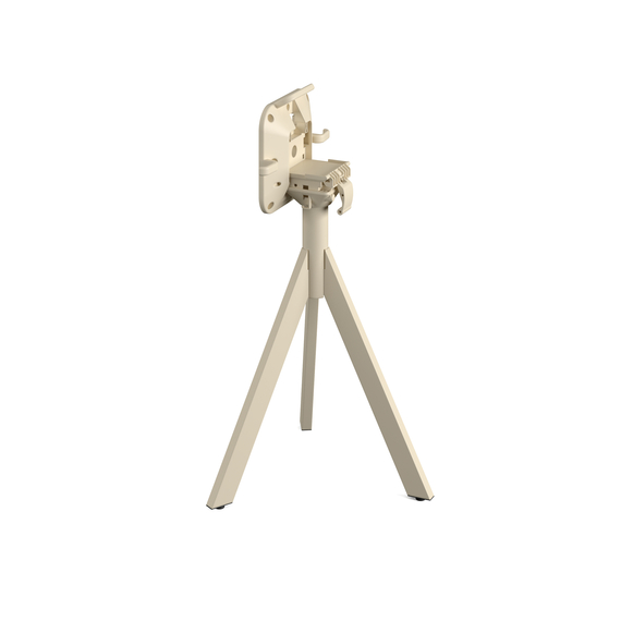 Feros Infinity Tripod - Terrassentisch sandfarbenes Gestell + Tropenholz HPL-Platte 70x70 cm, Sand + Tropenholz, Bild 2