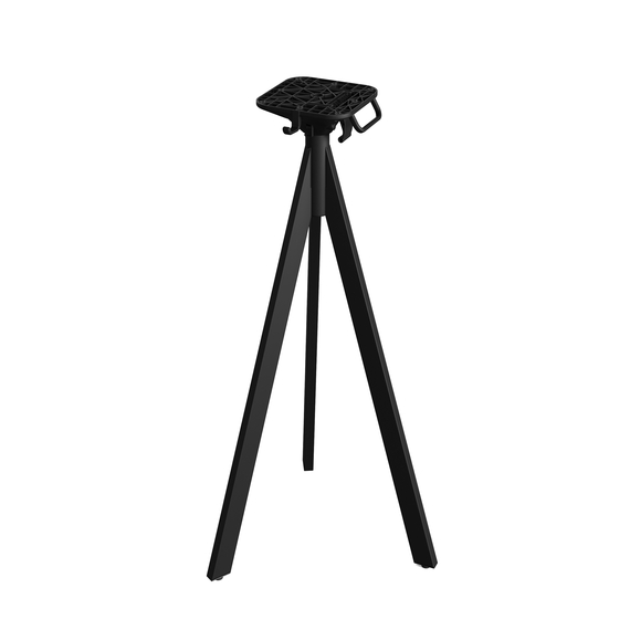 Feros Infinity Tripod - Bartisch schwarzes Gestell + Galaxy-Marmor HPL-Platte 70x70 cm, Schwarz + Galaxy Marmor, Bild 3