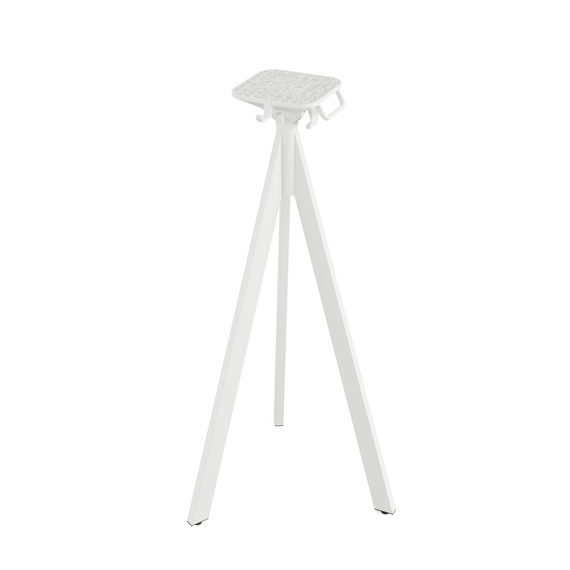 Feros Infinity Tripod - Bartisch weißes Gestell + Moonstone HPL-Platte Ø70 cm, Weiß + Moonstone, Bild 3