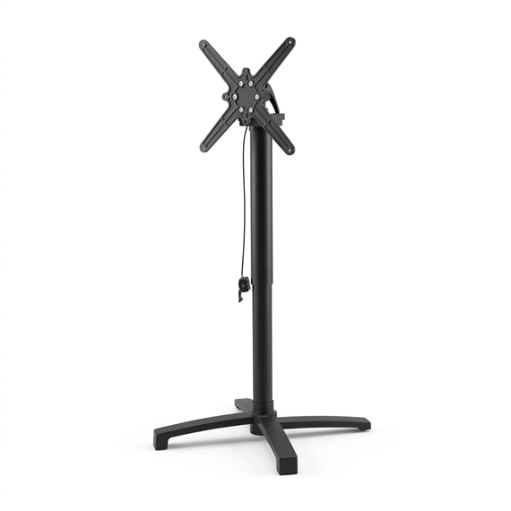 Feros X Cross - Höhenverstellbares schwarz Tischgestell + Riverwashed Wood HPL-Tischplatte 70x70 cm, Schwarz + Riverwashed Wood, Bild 3