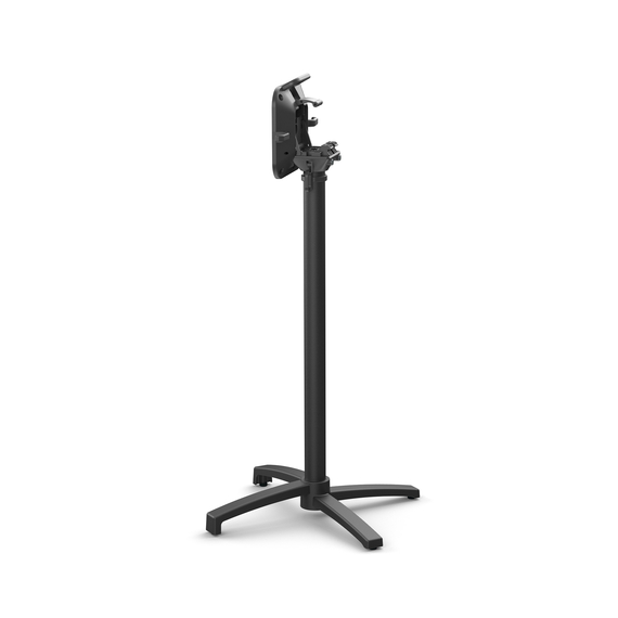 Feros X Cross - Tischgestell hoch schwarz + Midnight Marble HPL-Tischplatte Ø70 cm, Schwarz + Midnight Marble, Bild 3