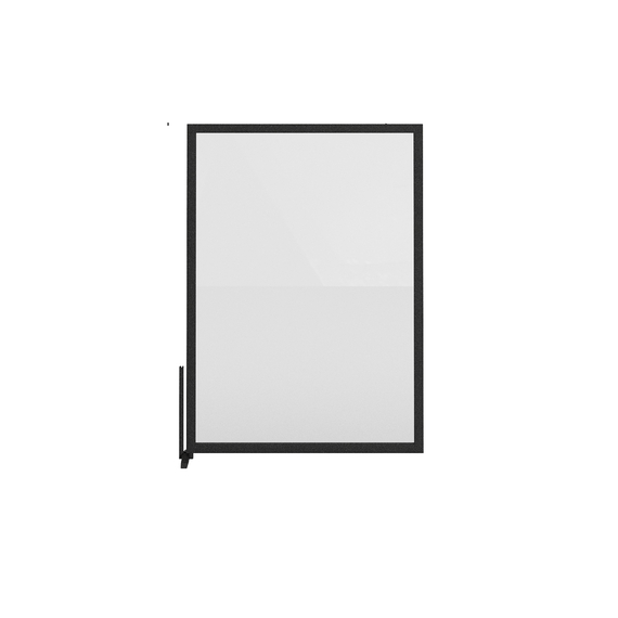Feros Bodenmontiertes Mittelmodul Sichtschutzwand - Vollglas, Schwarz/Glas