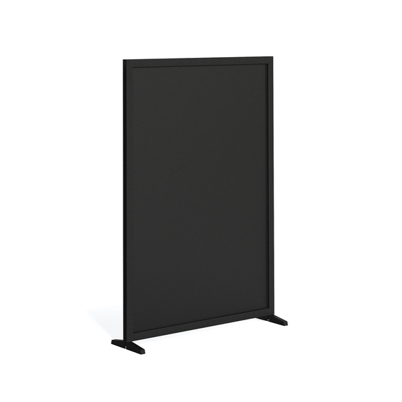 Feros Bodenmontierte Einzelsichtschutzwand - Voll-HPL, Schwarz, Bild 2