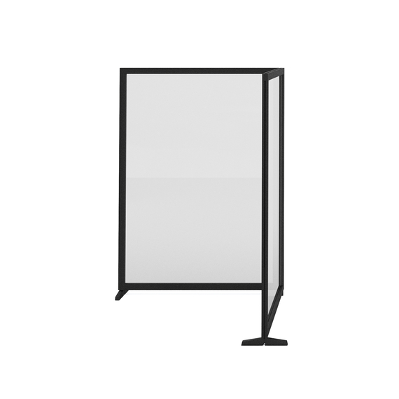 Feros Freistehende Ecklösung L-Form - Vollglas, Schwarz/Glas, Bild 2