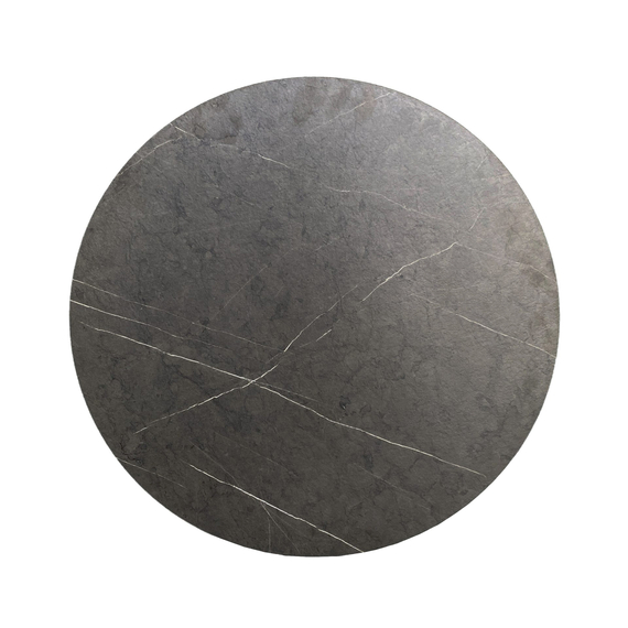 Feros Urban - Tischgestell niedrig sand + Midnight Marble HPL-Tischplatte Ø120 cm, Sand + Midnight Marble, Bild 3