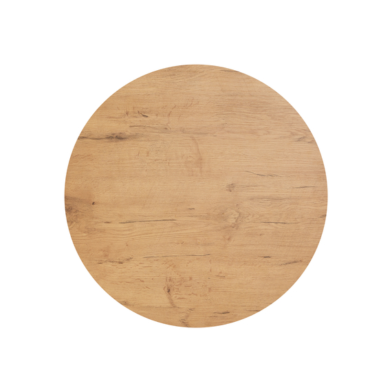 Feros X Cross - Höhenverstellbares schwarz Tischgestell + Teak wood HPL-Tischplatte Ø70 cm, Schwarz + Teak wood, Bild 5