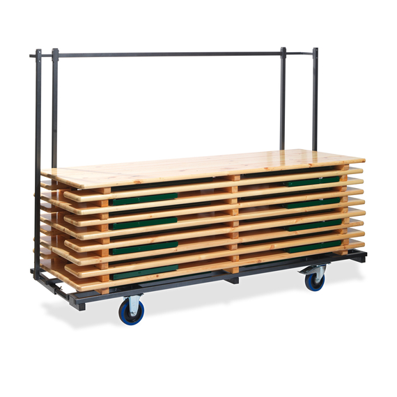 Feros Trolley Biergarnituren - Standard - für 10 Stück, Hammerite Silber