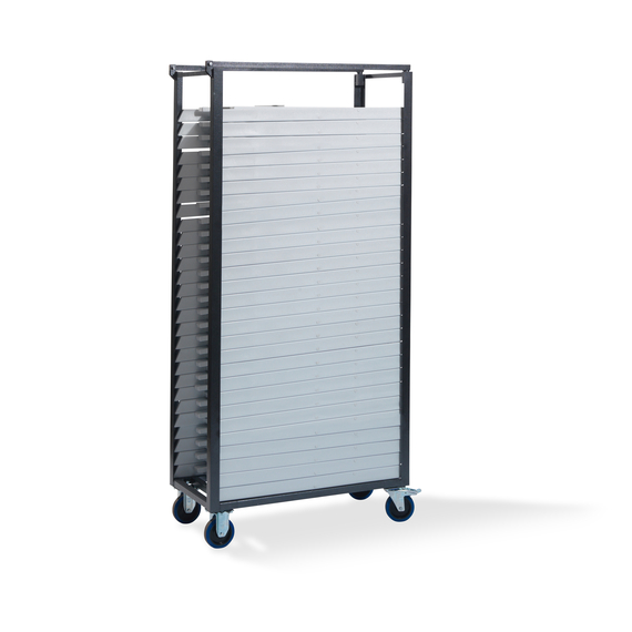 Feros Trolley Klapp-Hochzeitsstühle - für 30 Stück, Hammerite Silber