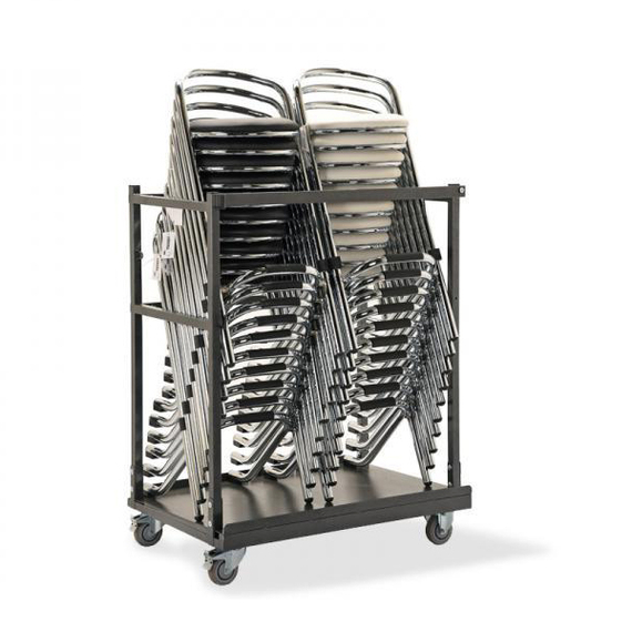 Feros Trolley Universal - für stapelbare Stühle und Tische, Hammerite Silber