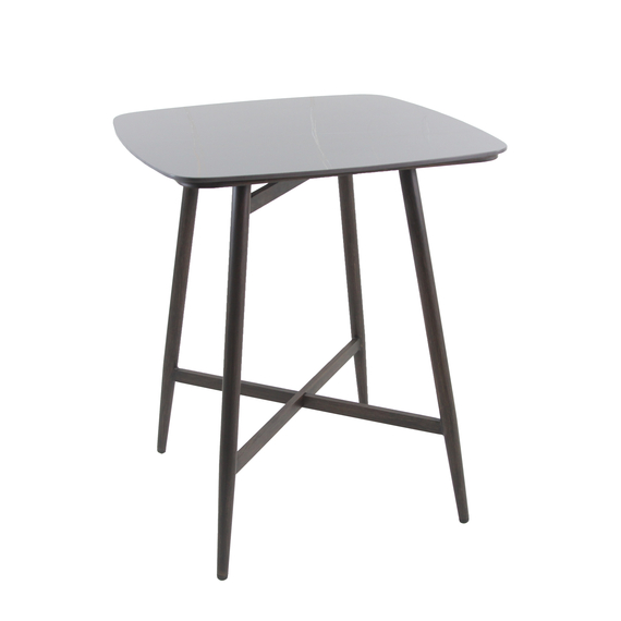 Feros Pedro - Bartisch 90x90x106 cm, Wengé-Schwarz Keramik