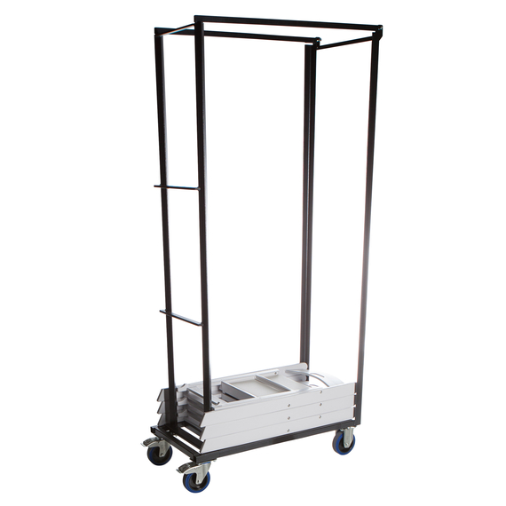 Feros Trolley Klapp-Hochzeitsstühle - für 30 Stück, Hammerite Silber, Bild 2