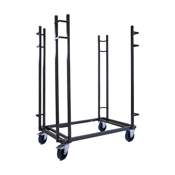 Feros Trolley für rechteckige Klapptische - verstellbar, Hammerite Silber, Bild 2