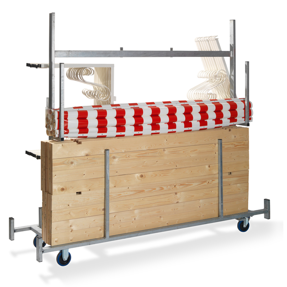Feros Trolley für Marktstände - aus verzinktem Stahl - für 5 Stück, Hammerite, Bild 2