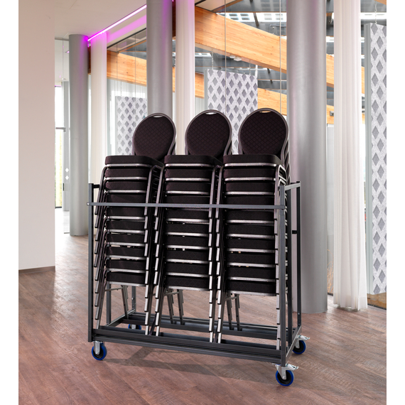 Feros Trolley Stapelstühle - für bis zu 30 Stapelstühle, Hammerite Silber, Bild 3