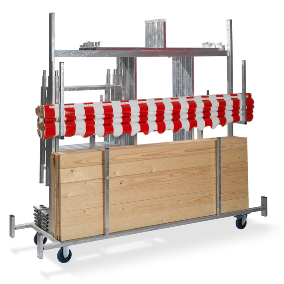 Feros Trolley für Marktstände - aus verzinktem Stahl - für 5 Stück, Hammerite, Bild 3