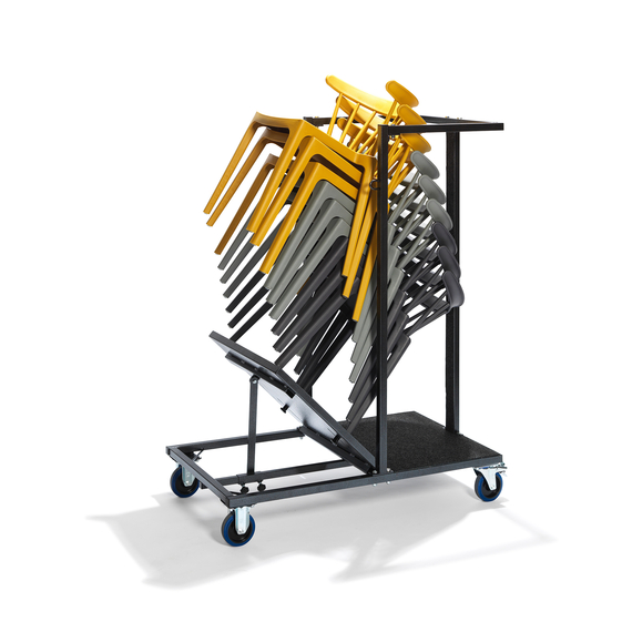Feros Trolley Uni Stack - für alle stapelbaren Stühle und Barhocker, Hammerite Silber, Bild 3