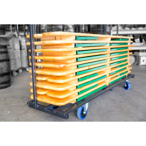 Feros Trolley Biergarnituren - Standard - für 10 Stück, Hammerite Silber, Bild 6