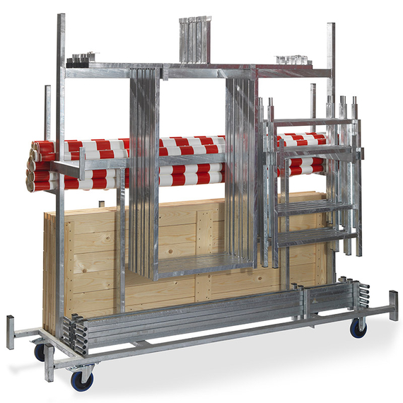 Feros Trolley für Marktstände - aus verzinktem Stahl - für 5 Stück, Hammerite, Bild 4