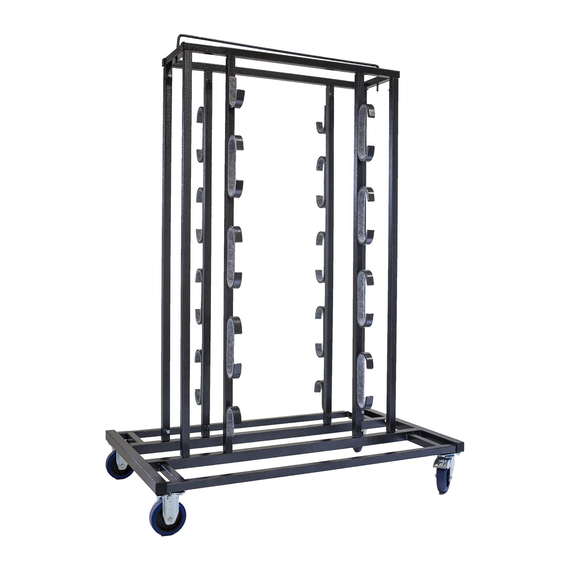 Feros Trolley Elegance - für 16 Absperrpfosten und Seile, Hammerite Silber, Bild 3