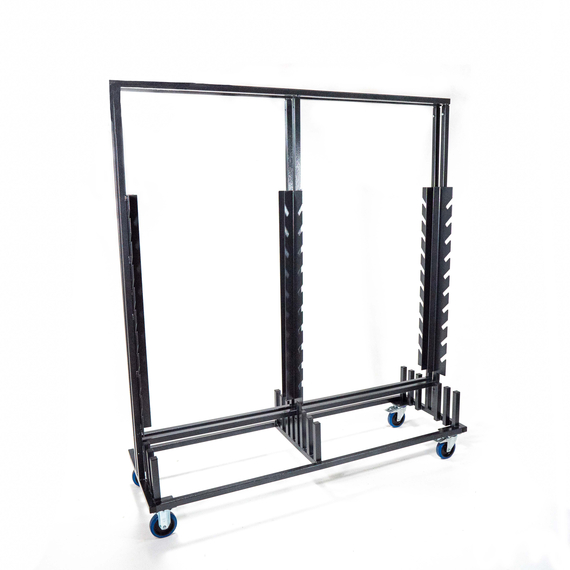 Feros Trolley für 10 komplette Garderobenständer - groß, Hammerite Silber, Bild 2
