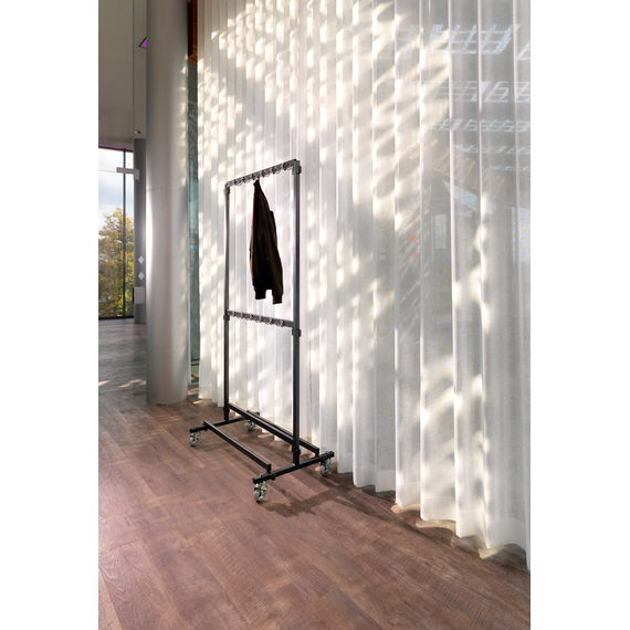 Feros Nordic - Garderobenständer klein mit 48 Haken - 100x60x200 cm, Hammerite Silber, Bild 3