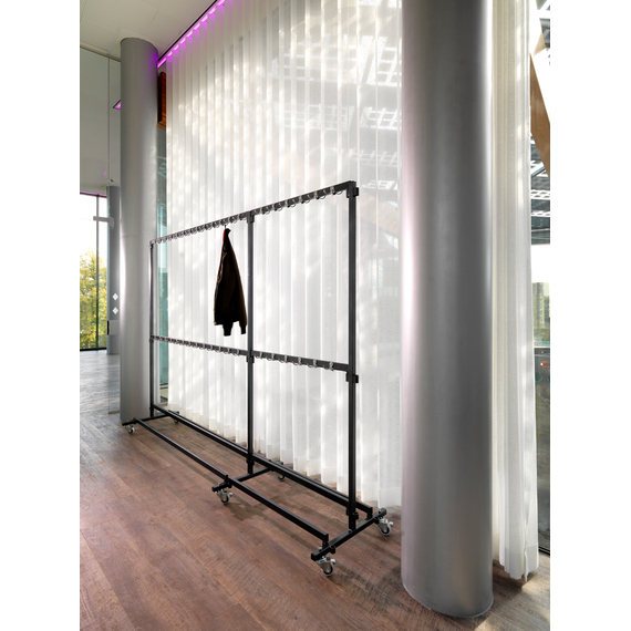 Feros Nordic - Garderobenständer groß mit 104 Haken - 192x60x200 cm, Hammerite Silber, Bild 3
