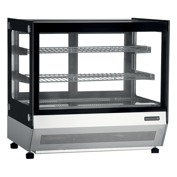 Tefcold Display-Backwarentheke LCT750F/BLACK, Edelstahl / Glas, EEK C