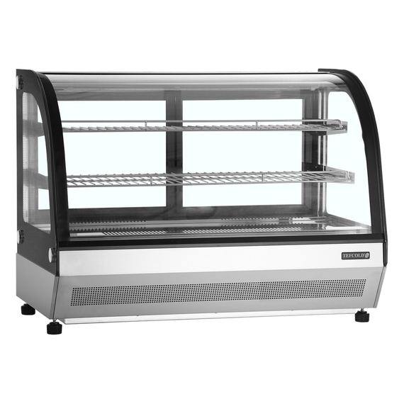 Tefcold Kühlvitrine Tischmodell LCT900C/BLACK, Edelstahl / Glas, EEK C