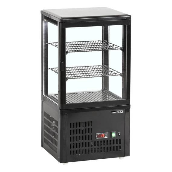 Tefcold Kühlvitrine Tischmodell UPD60-BLACK, Schwarz, ABS, EEK C