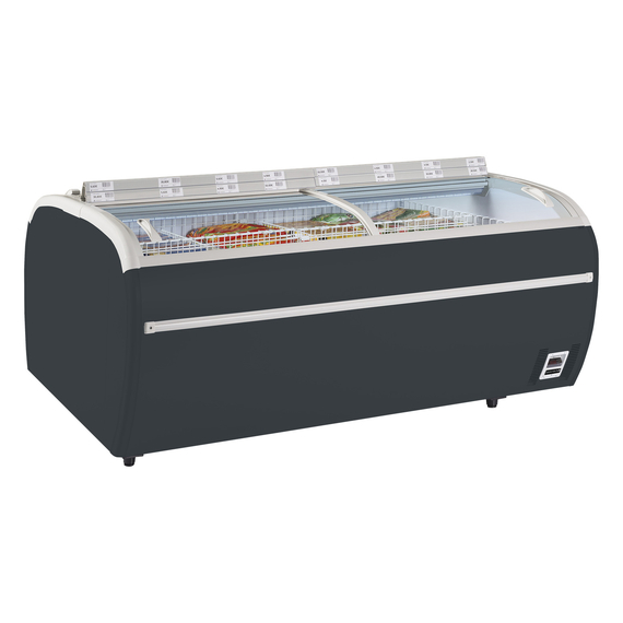 Tefcold Supermarkt-Gefriertruhe in Anthrazit TWIN 220A-F, Anthrazit RAL 7016, EEK C