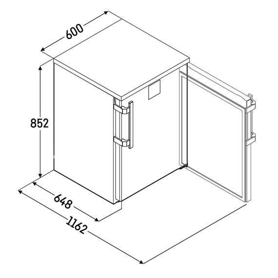 Liebherr FRTCvg 1501 Performance unterbaufähiger Edelstahl Gewerbekühlschrank mit Umluftkühlung, Türart : Volltür, Farbe: Edelstahl, Bild 6