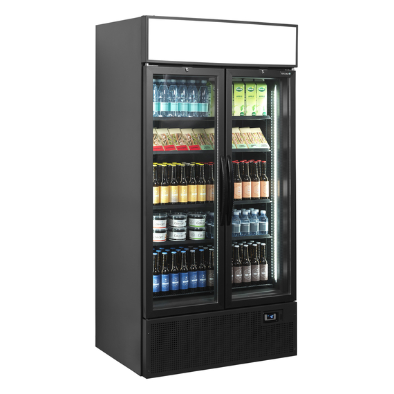 Tefcold Display-Kühlschrank in Schwarz FSC1000H BLACK, Schwarz RAL9005, EEK F, Bild 2