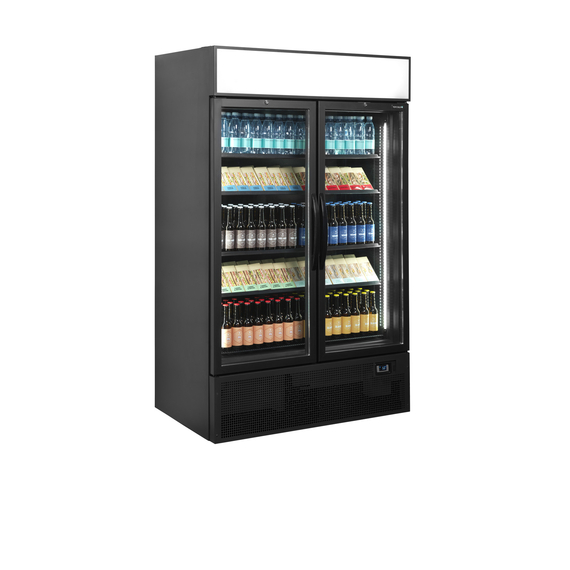 Tefcold Display-Kühlschrank in Schwarz FSC1200H BLACK, Schwarz RAL9005, EEK F, Bild 2