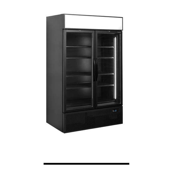 Tefcold Display-Kühlschrank in Schwarz FSC1200H BLACK, Schwarz RAL9005, EEK F