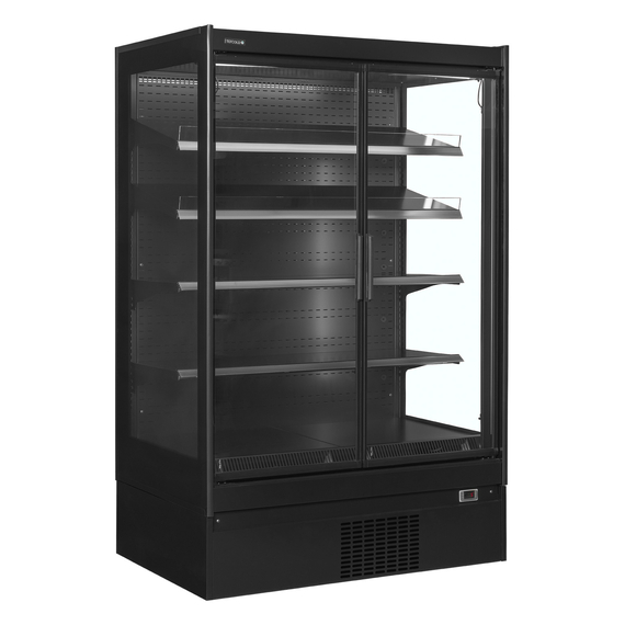 Tefcold Supermarkt-Multideck-Kühlschrank EXTRA1250CD, Schwarz / Glas, EEK D