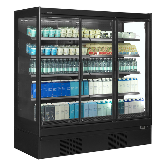Tefcold Supermarkt-Multideck-Kühlschrank EXTRA1875CD, Schwarz / Glas, EEK C, Bild 2