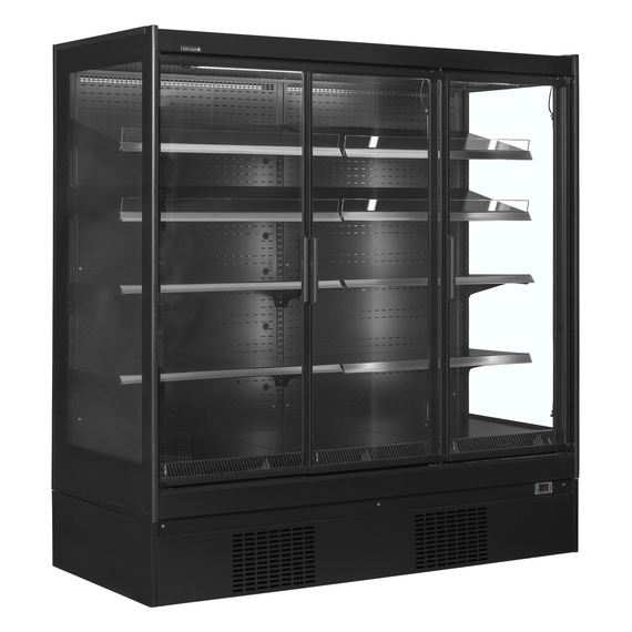 Tefcold Supermarkt-Multideck-Kühlschrank EXTRA1875CD, Schwarz / Glas, EEK C
