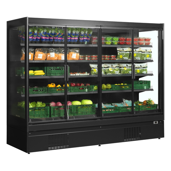 Tefcold Supermarkt-Multideck-Kühlschrank EXTRA2500CD, Schwarz / Glas, EEK C, Bild 2