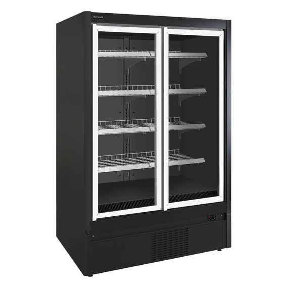 Tefcold Supermarkt-Multideck-Gefrierschrank EXTRA1250FD, Schwarz / Glas, EEK D