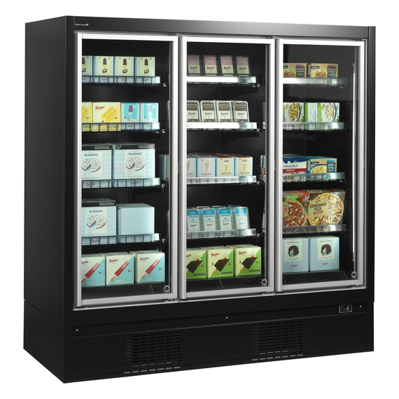Tefcold Supermarkt-Multideck-Gefrierschrank EXTRA1875FD, Schwarz / Glas, EEK E, Bild 2